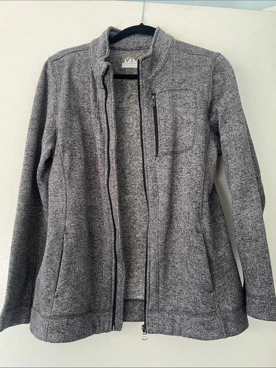 Andrew Marc Jackets & Blazers - Andrew Marc Gray Herringbone Zip-Front Utility Jacket